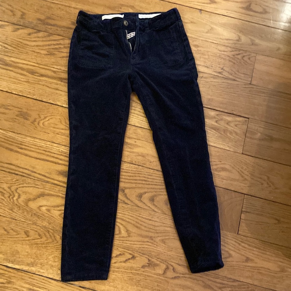 Navy Anthropologie Pilcro and the Letterpress High- Rise Skinny corduroy pants